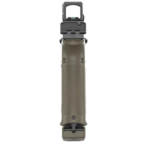 Glock 45 Gen5 Hunter Combo, Rückansicht mit aufgesetztem Aimpoint COA und selbstleuchtender Stahlvisierung als Backup