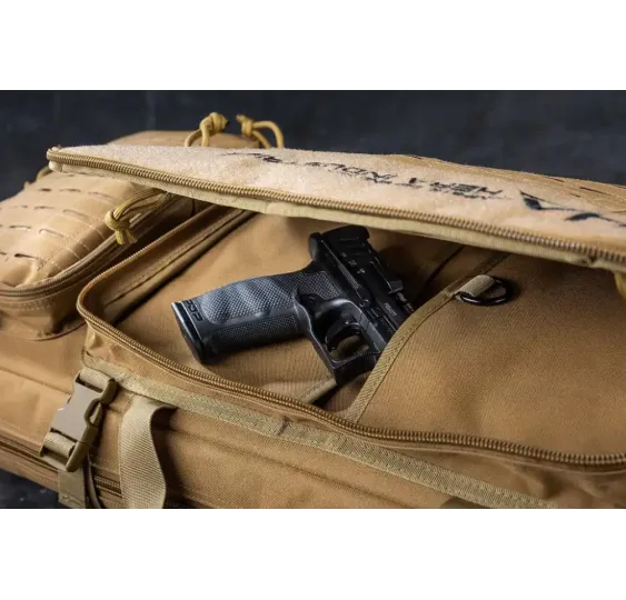 Hera Arms Langwaffenfutteral Lasermolle Short in TAN mit Kurzwaffe und Zubehör