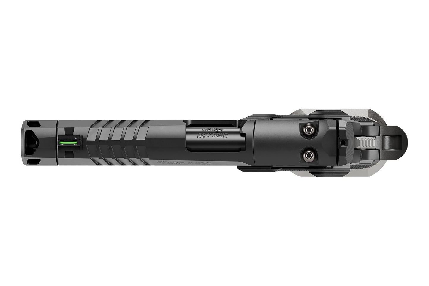 SIG Sauer P211-GTO 9mm Sportpistole, Draufsicht vor weissem Hintergrund