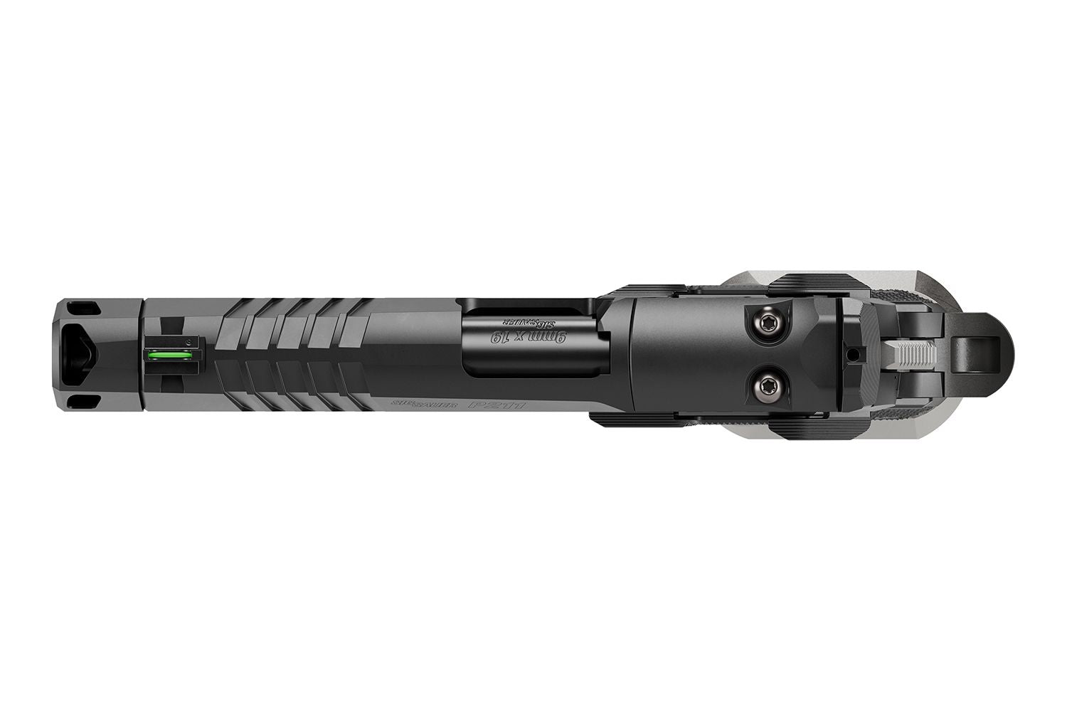 SIG Sauer P211-GTO 9mm Sportpistole, Draufsicht vor weissem Hintergrund