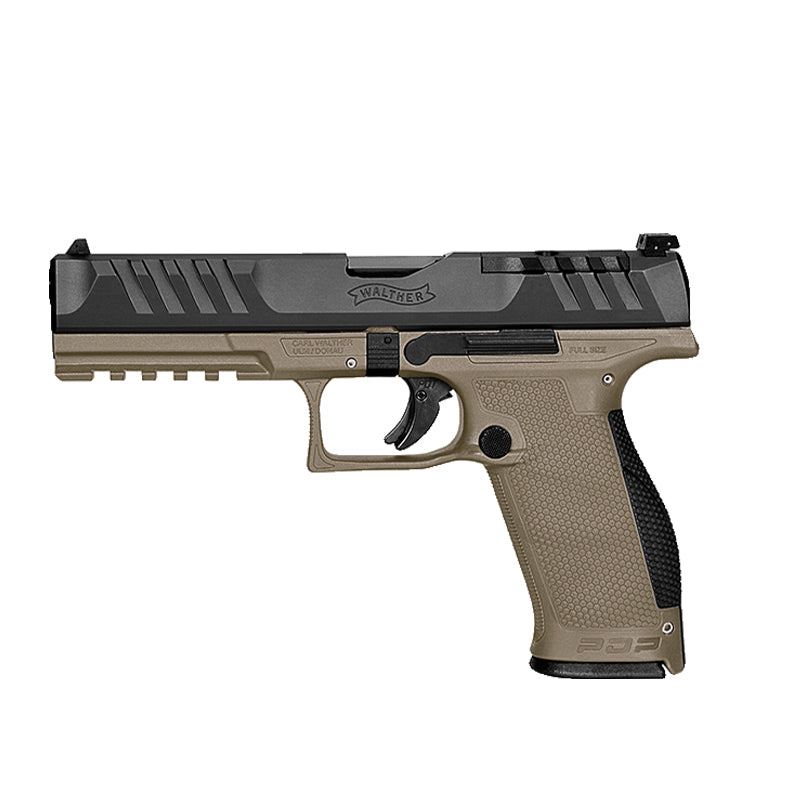 Walther PDP OR in Flat Dark Earth (FDE), 5 Zoll, linke Seite
