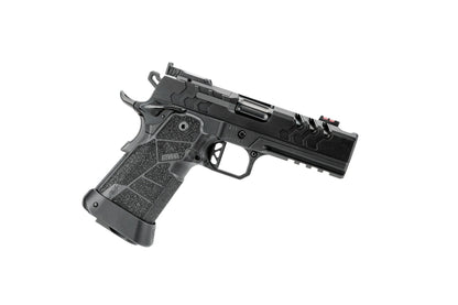 Kimber 2K11 Pro Comp Schwarz 9mm Sportpistole, rechte Seitenansicht Detail vor weißem Hintergrund