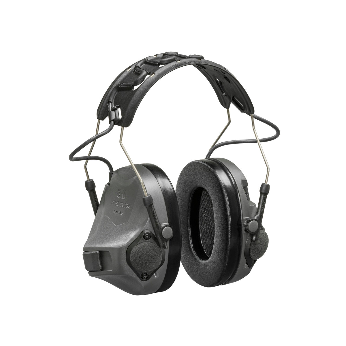 3M Peltor ComTac VIII Gehörschutz in Charcoal Grey, Kopfbügelversion ohne Mikrofon, Vorderansicht
