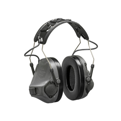 3M Peltor ComTac VIII Gehörschutz in Charcoal Grey, Kopfbügelversion ohne Mikrofon, Vorderansicht