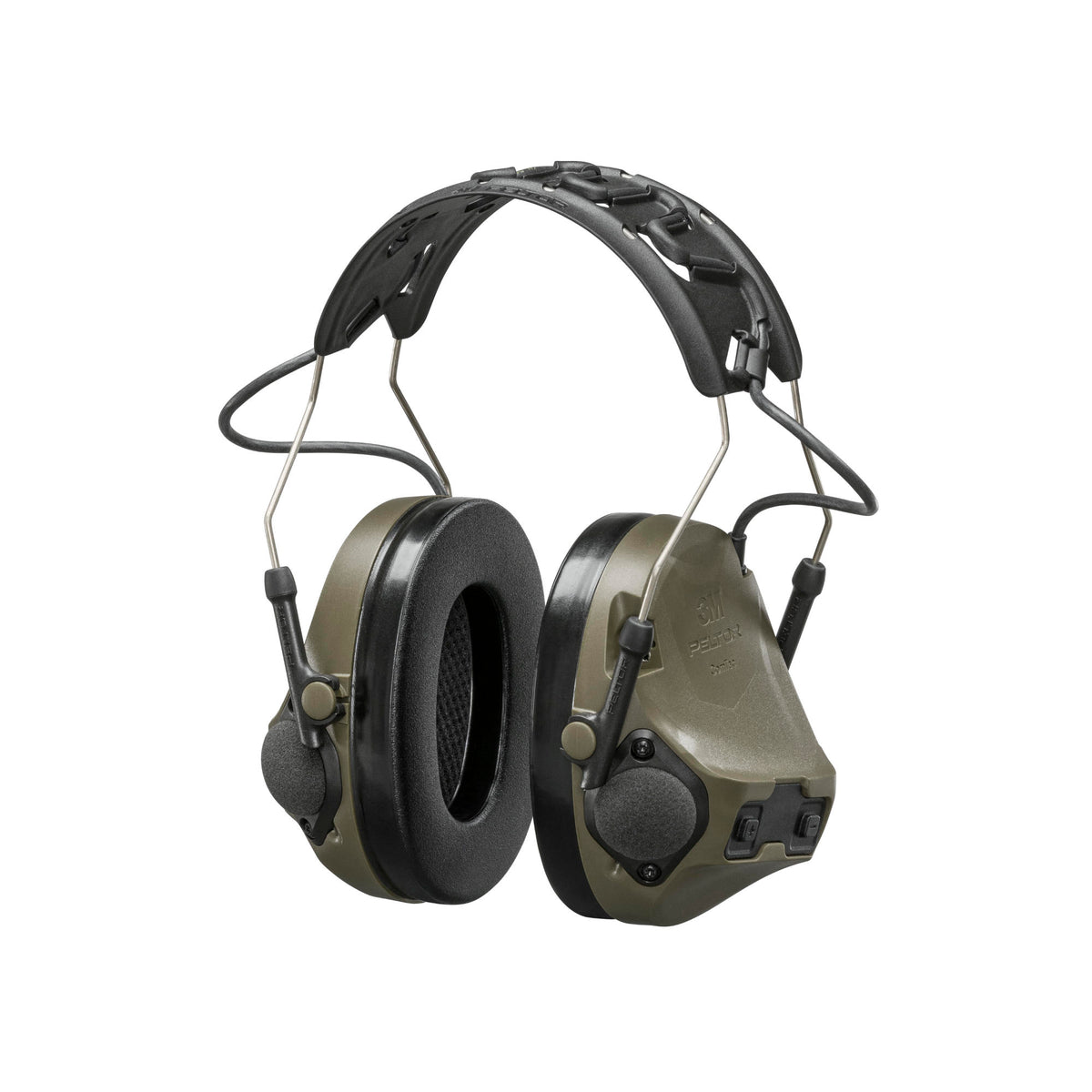 3M Peltor ComTac VIII in O.D. Green, Kapsel mit Tastenfeld und Batteriefachseite