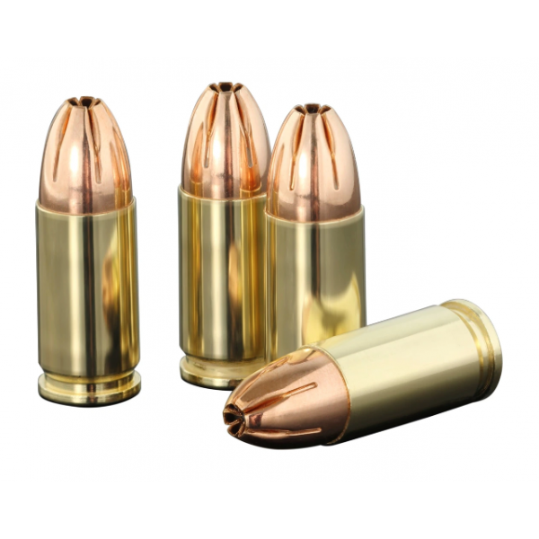 Geco 9 mm Luger Hexagon SX Patrone mit zylindrischem Hexagon-Geschoss