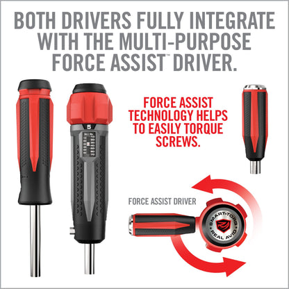 Real Avid Smart Torque Driver Master Set: Force Assist Hebel angedockt am Smart-Torq Handle für zusätzlichen Hebelarm