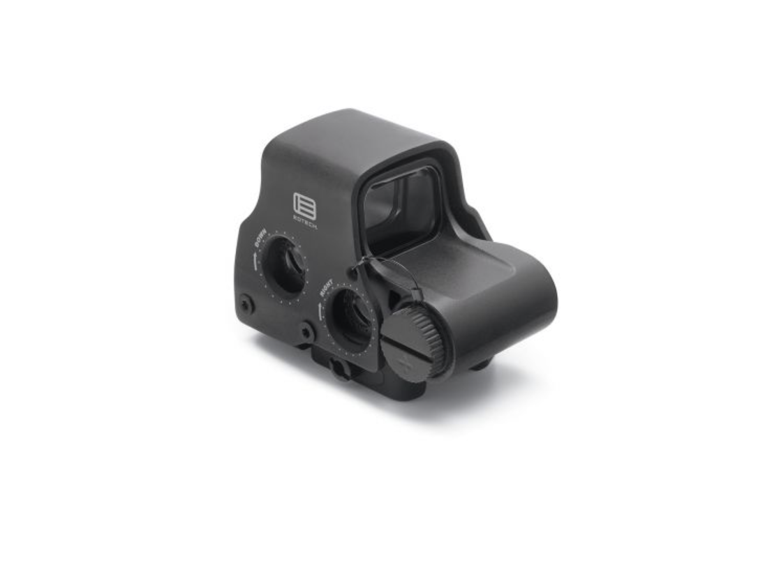 EOTECH EXPS3 holografisches Visier in Schwarz, linke Seitenansicht vor weißem Hintergrund