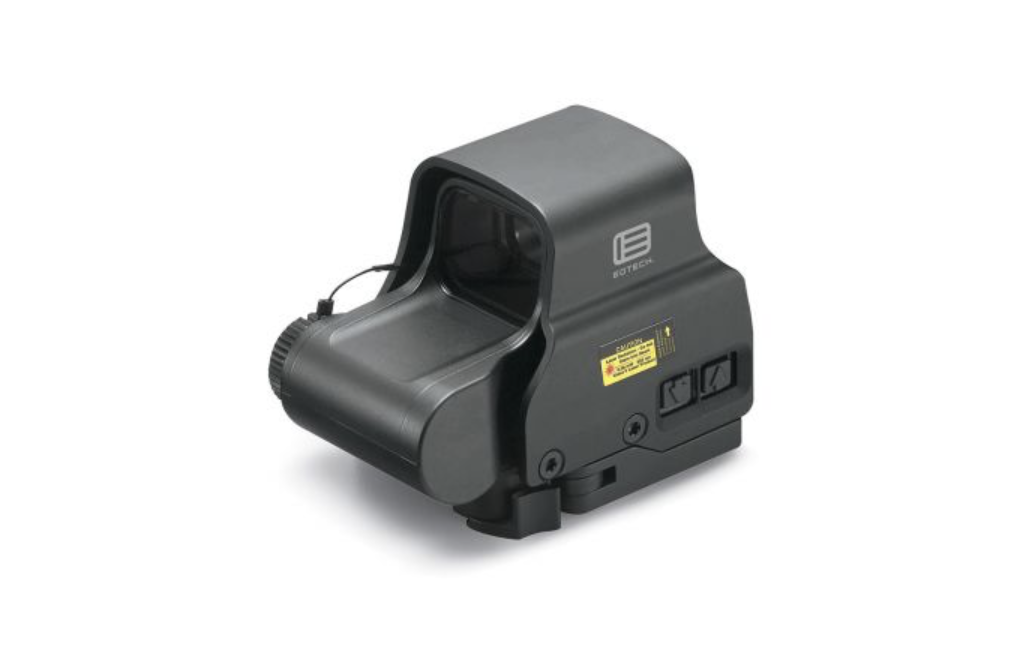 EOTECH EXPS2 holografisches Visier in Schwarz, rechte Seitenansicht vor weißem Hintergrund