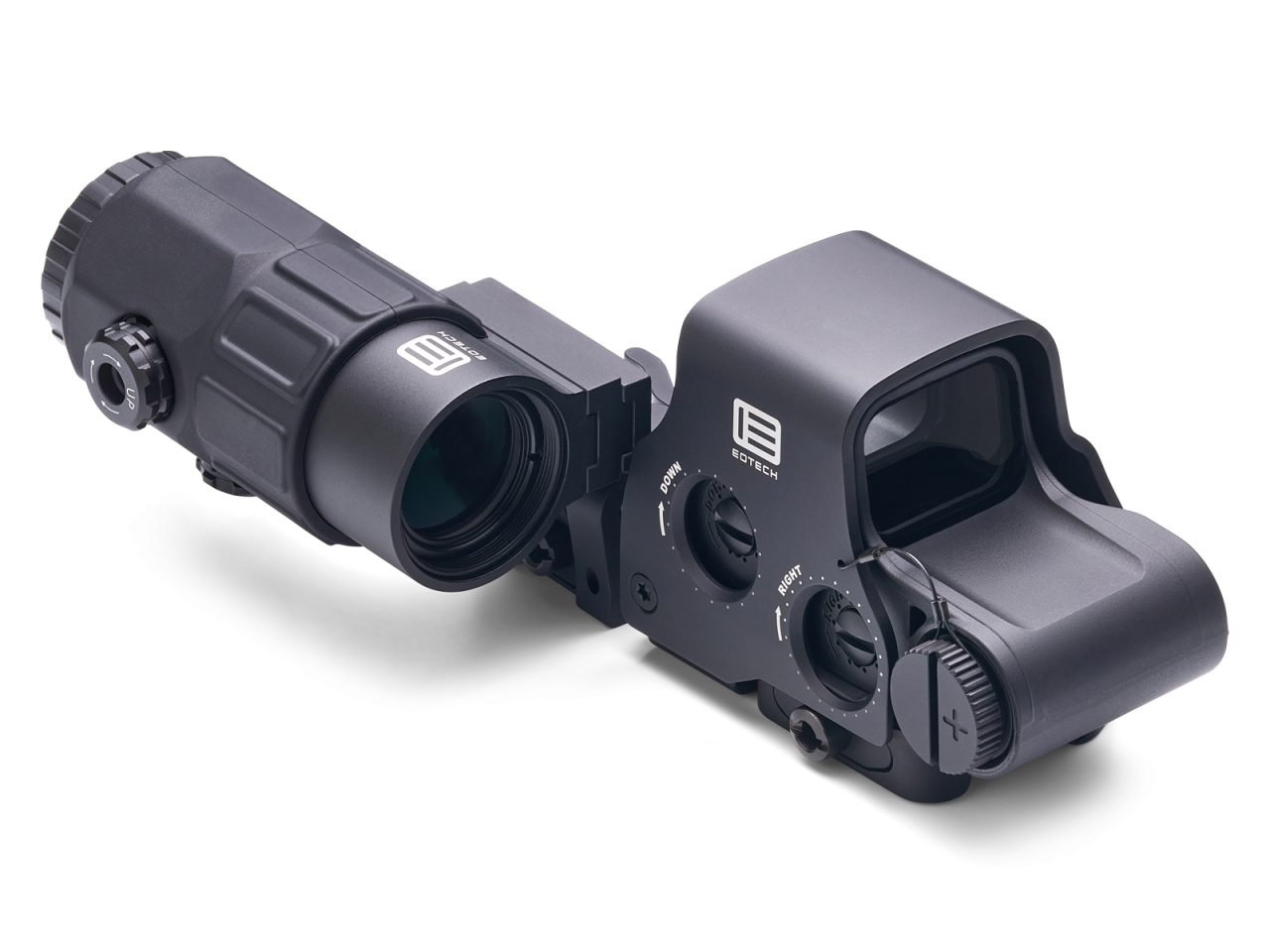 EOTECH HHS V mit G45 Magnifier in Flip-to-Side-Position, 3D-Ansicht von links