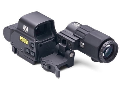 EOTECH HHS V EXPS3-4 mit G45 Magnifier, 3D-Ansicht von links vor weißem Hintergrund