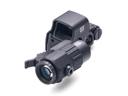 EOTECH HHS V mit G45 Magnifier in Flip-to-Side-Position, 3D-Ansicht von rechts