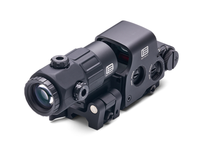EOTECH HHS V EXPS3-4 mit G45 Magnifier, 3D-Ansicht von rechts vor weißem Hintergrund
