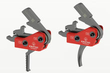 ERATAC Single Stage Drop In Trigger für AR15 und AR10 in Rot Schwarz, Seitenansicht auf weißem Hintergrund.