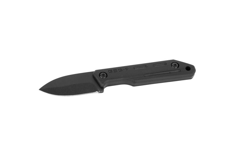 GSG-9 Einsatzmesser EM4 Neck Knife: linke Seite mit GSG-9 Schriftzug auf dem Griff