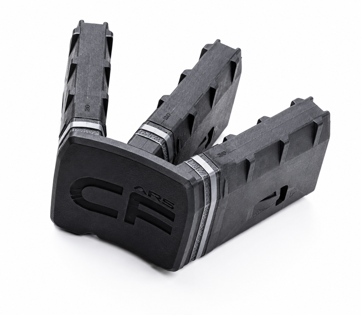HERA Arms H1CF GEN.3 TRIO Coupler Set: drei 10-Schuss-Magazine nebeneinander am Koppler, freistehend