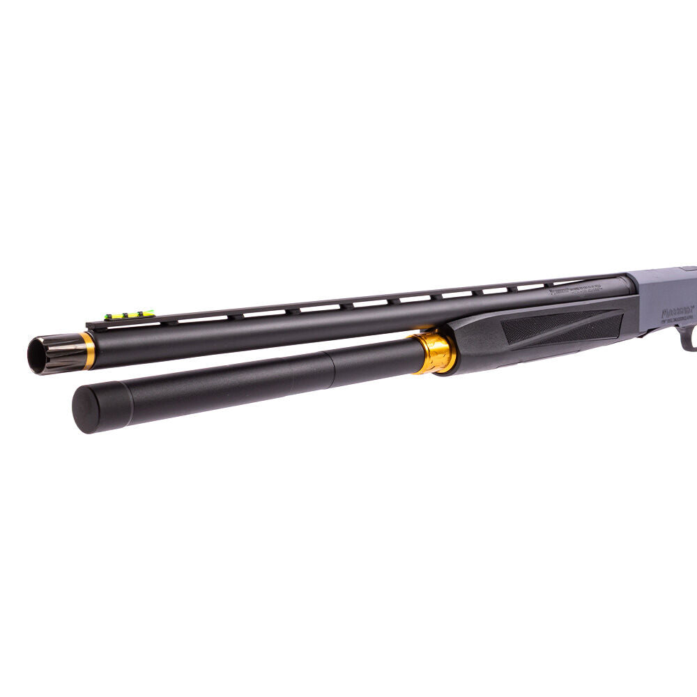Mossberg 940 JM Pro 24 Zoll Black Optic Ready, Detailansicht Mündung mit ventilierter Schiene und Fiber-Optic-Korn