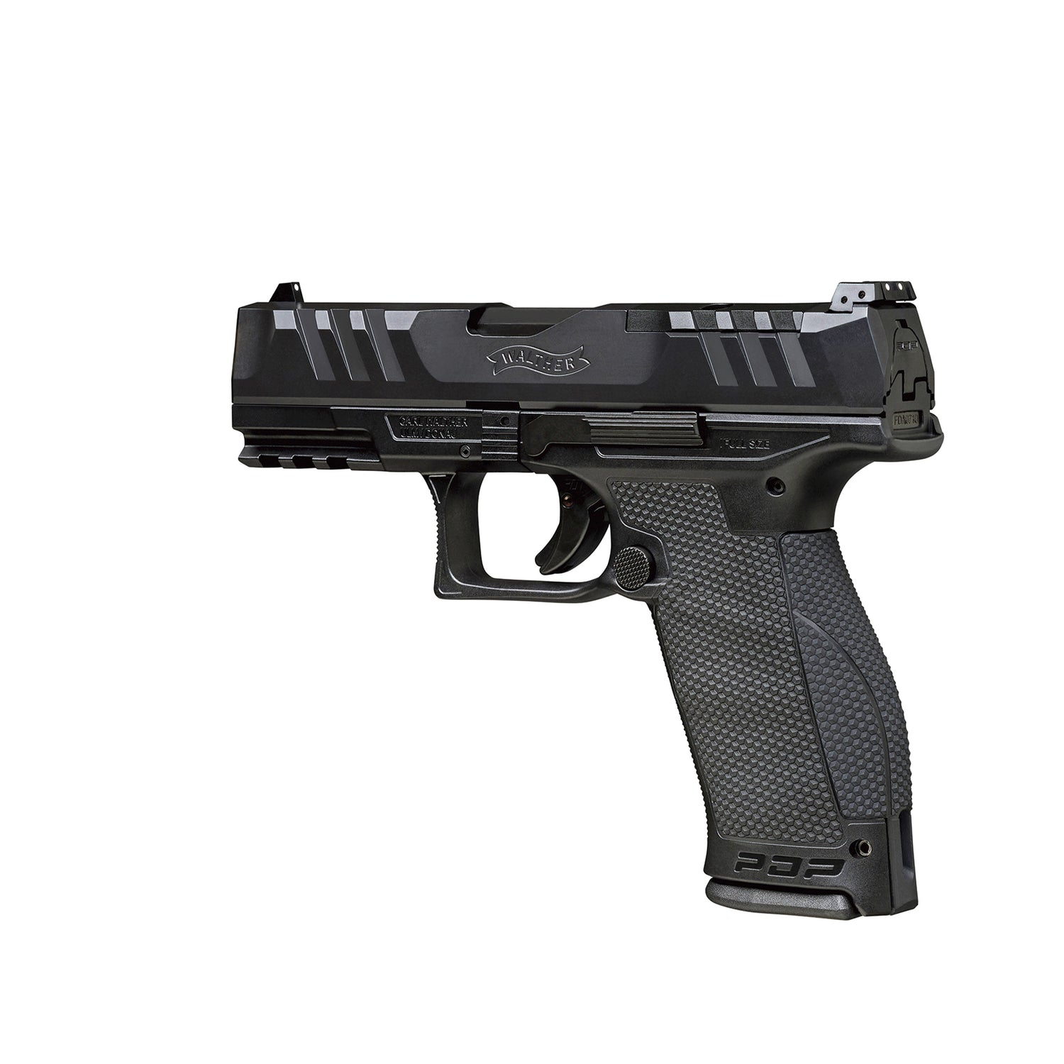 Walther PDP Compact OR in Schwarz, 4 Zoll, perspektivische Ansicht