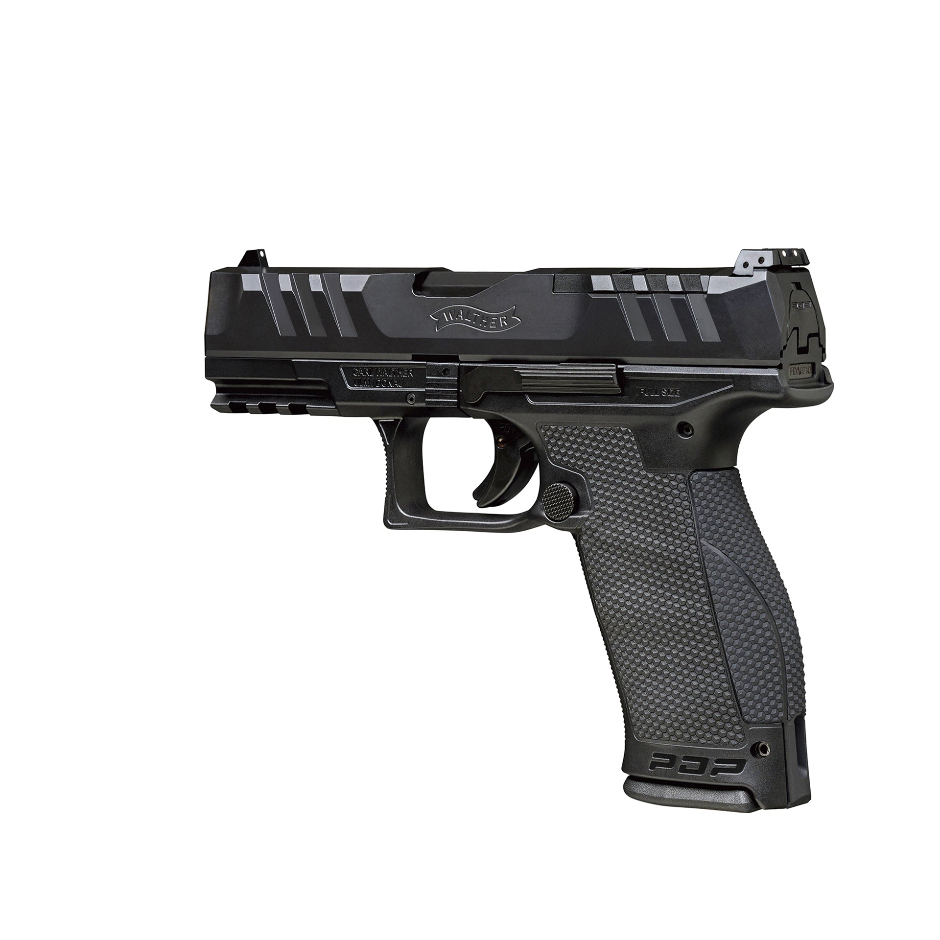Walther PDP Compact OR in Schwarz, 4 Zoll, perspektivische Ansicht