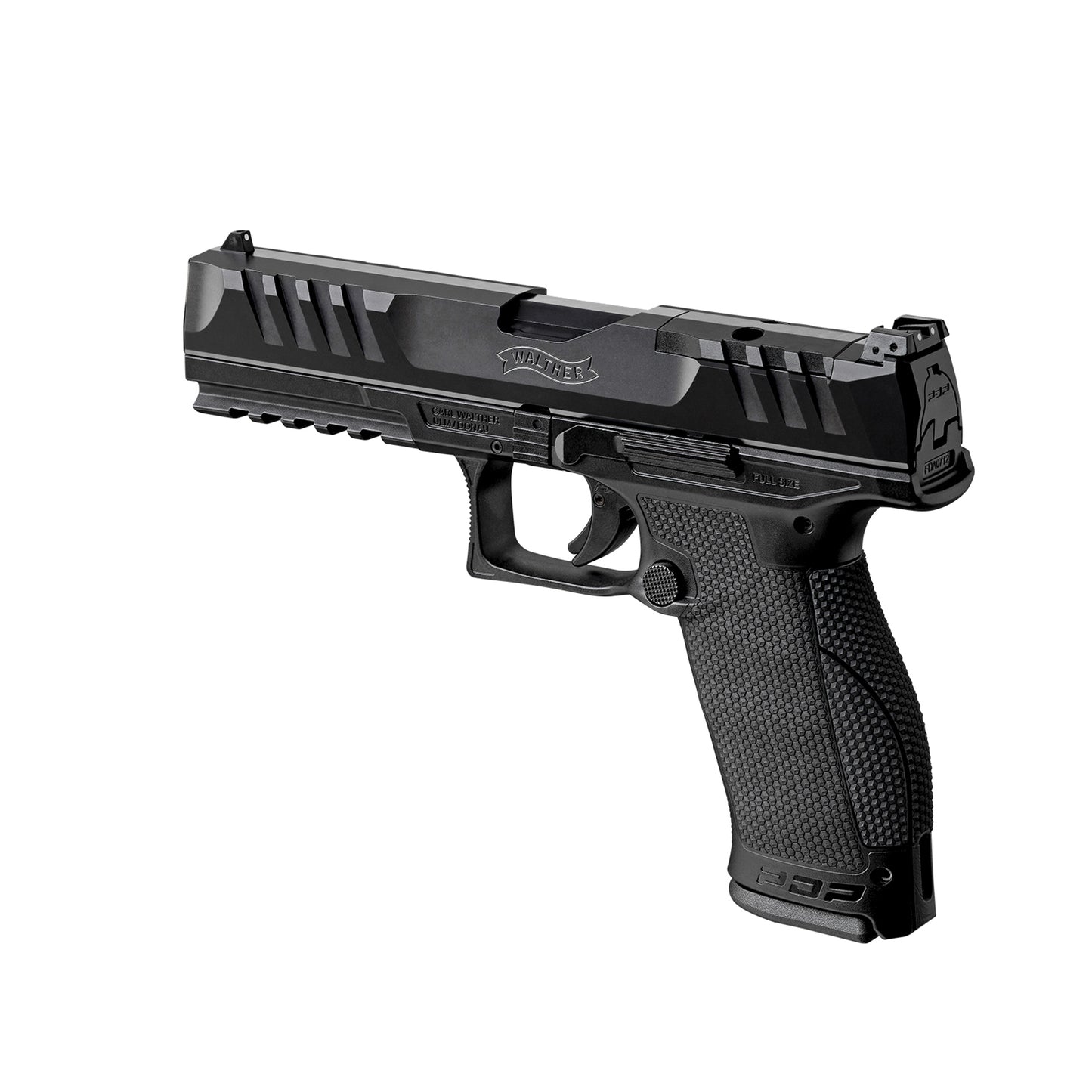 Walther PDP OR in Schwarz, 5 Zoll, perspektivische Ansicht