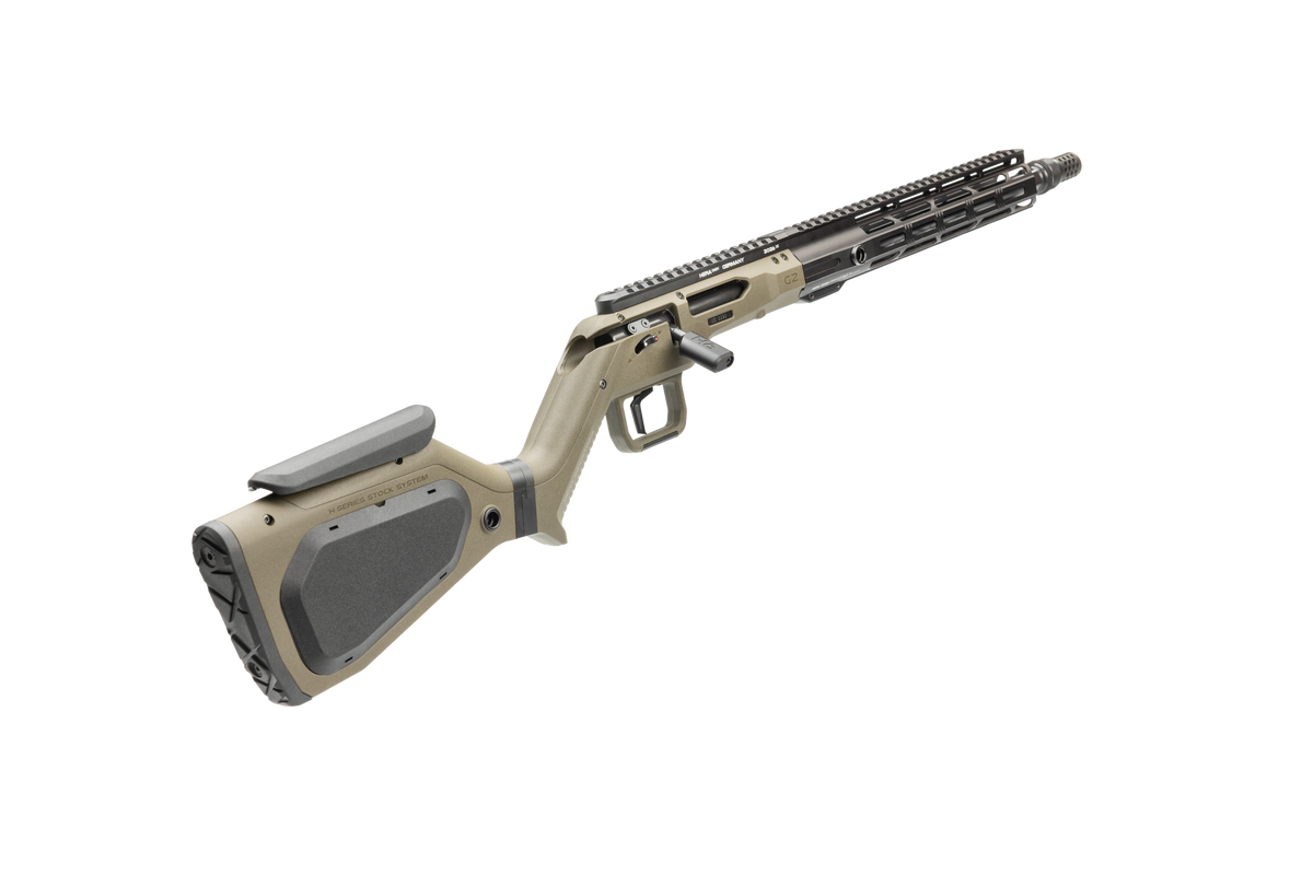 HERA H6K Repetiergewehr GEN2: Schrägansicht von hinten über den Schaft, Olivgrün