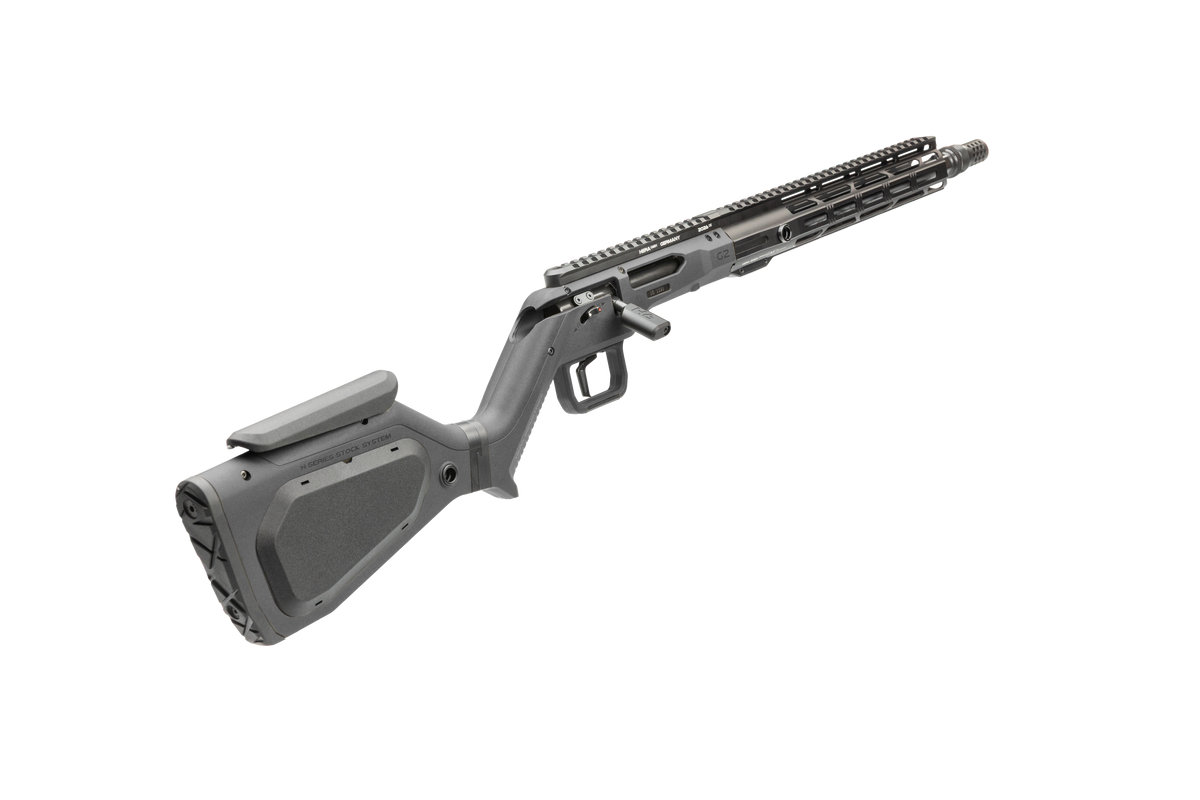 HERA H6K Repetiergewehr GEN2: Schrägansicht von hinten über den Schaft, Schwarz