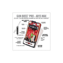 Real Avid Gun Boss Pro AR15 MAX Case geöffnet mit allen 18 Reinigungs-Komponenten in Snap-Fit-Halterungen