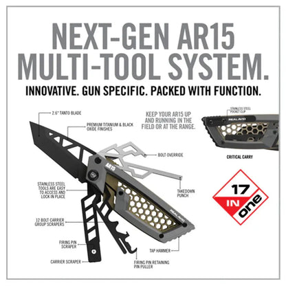 Real Avid Gun Tool Edge AR15 mit Firing Pin Puller Tap Hammer Takedown Punch und Bolt Override