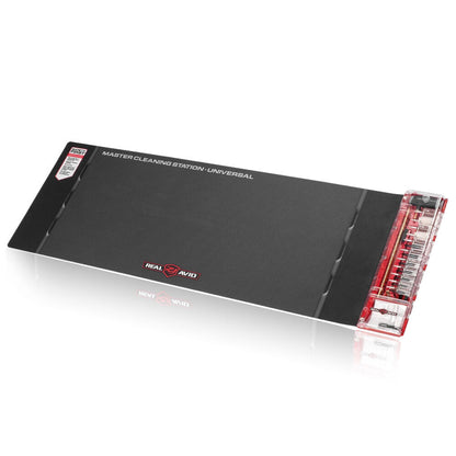Real Avid Master Cleaning Station Universal Tool-Box geöffnet mit Multi-Kaliber-Bürsten Jags und Mops für Pistole Büchse und Schrotflinte