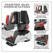 Real Avid Master Gun Workstation: Leveling Knob im Detail mit Micro-Adjust für die Zielfernrohr-Montage