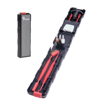 Real Avid Prime-9 Schmetterlingskoffer geöffnet mit allen Tools sortiert