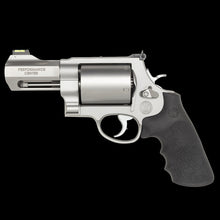 S&W Revolver 500 PC, 3 1/2 Zoll (Stainless matt), Ansicht von links mit Performance-Center-Schriftzug und Hi-Viz-Korn