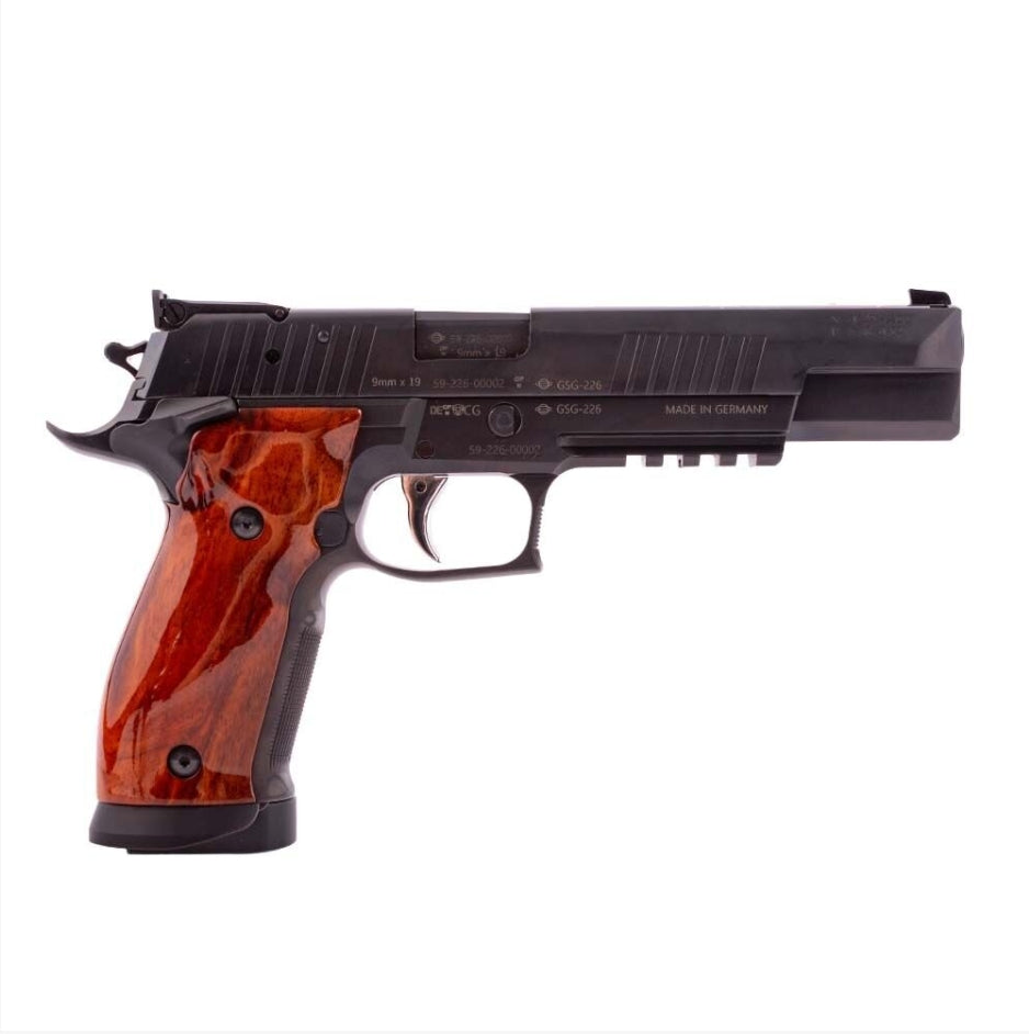 GSG-226 M-Six „Astra Via“ Süd in der rechten Seitenansicht mit Griffschalen aus Cocobolo-Holz