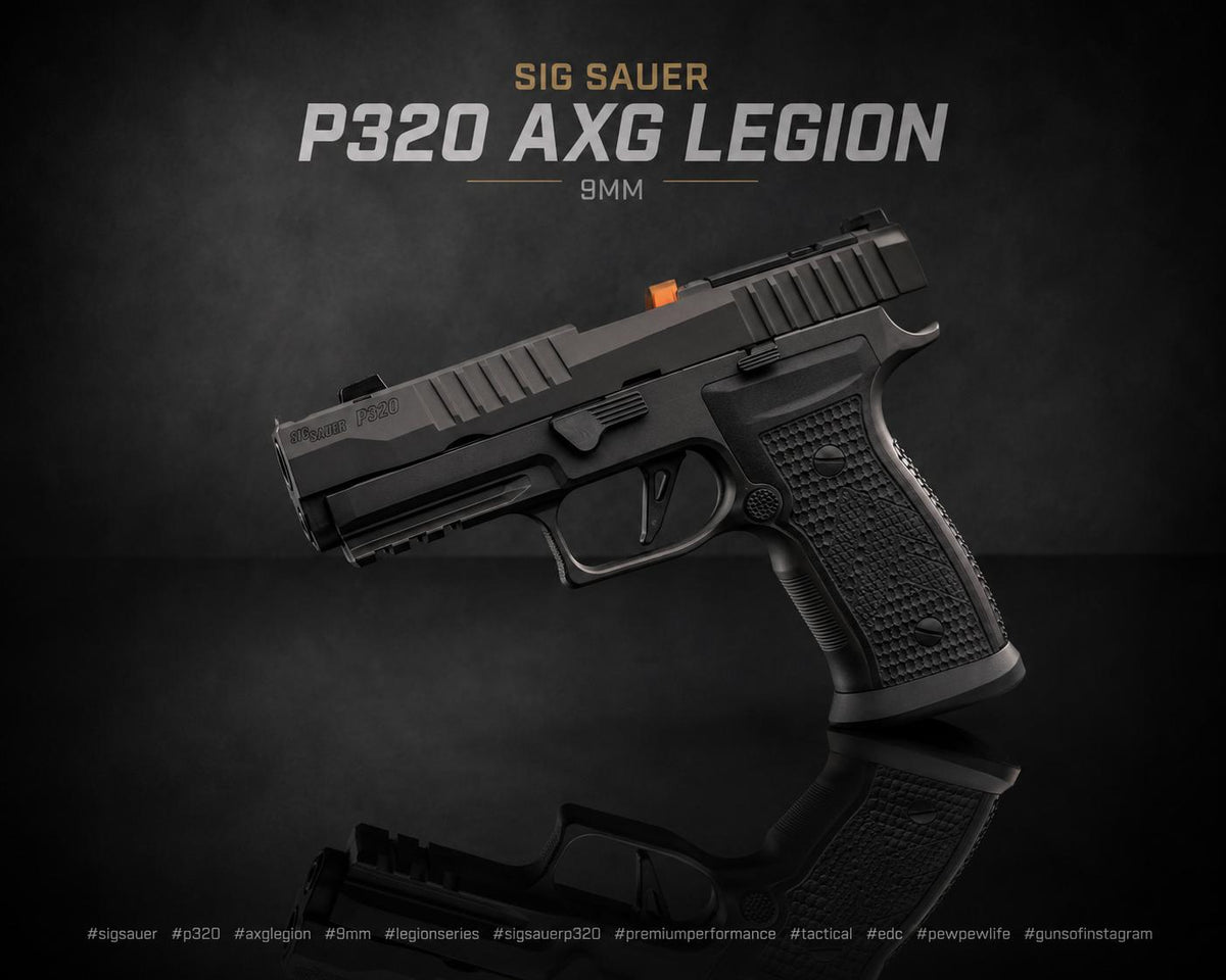 SIG Sauer P320 AXG Legion 9 mm Luger mit AXG Aluminium-Griffmodul und Hogue G10 Griffschalen