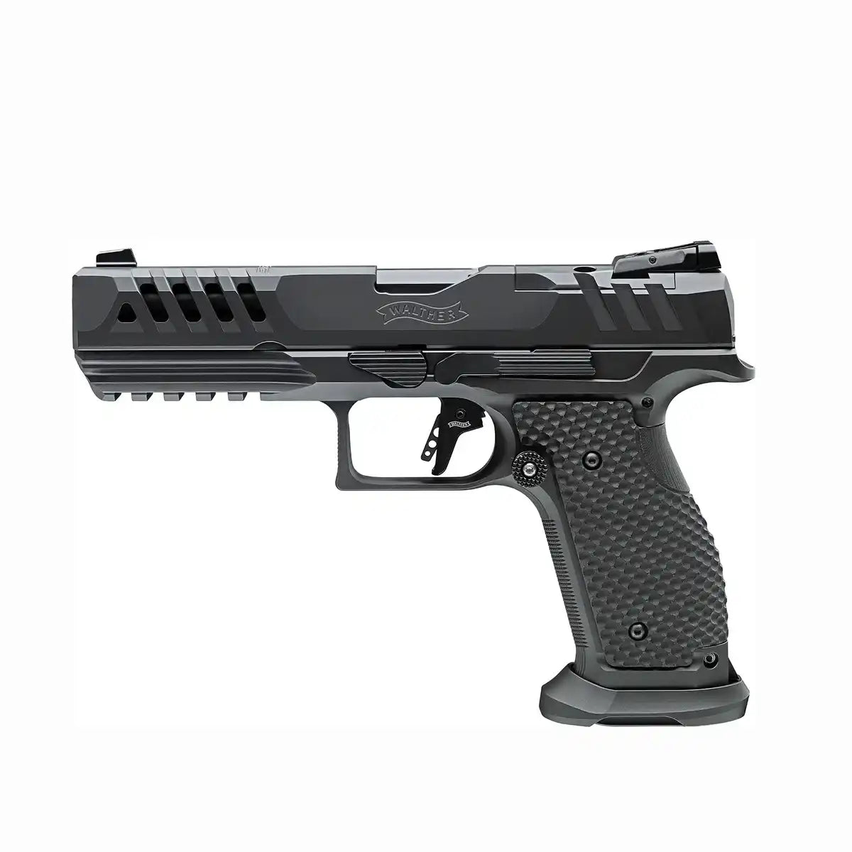 Walther PDP SF Match Black Ribbon OR 9mm Matchpistole mit Steel Frame in Seitenansicht