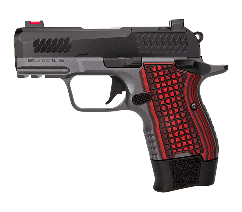 Kimber CDS9 Covert Double Stack 9mm Carry-Pistole, linke Seitenansicht mit Zubehörschiene vor weißem Hintergrund