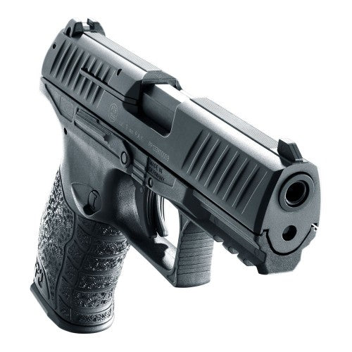Walther PPQ M2 Schreckschusspistole 9 mm mit Metallschlitten, Seitenansicht, brünierte Ausführung