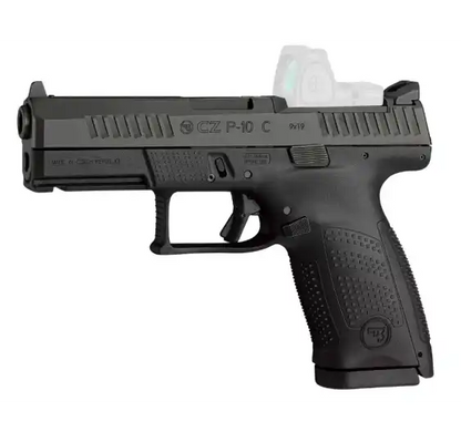 CZ P 10 C Optics Ready 9mm Pistole in Seitenansicht vor weißem Hintergrund