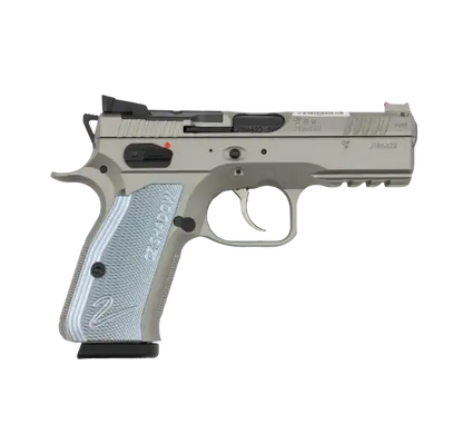 CZ Shadow II Compact OR Titan Silver als rechte Seitenansicht auf hellem Hintergrund.
