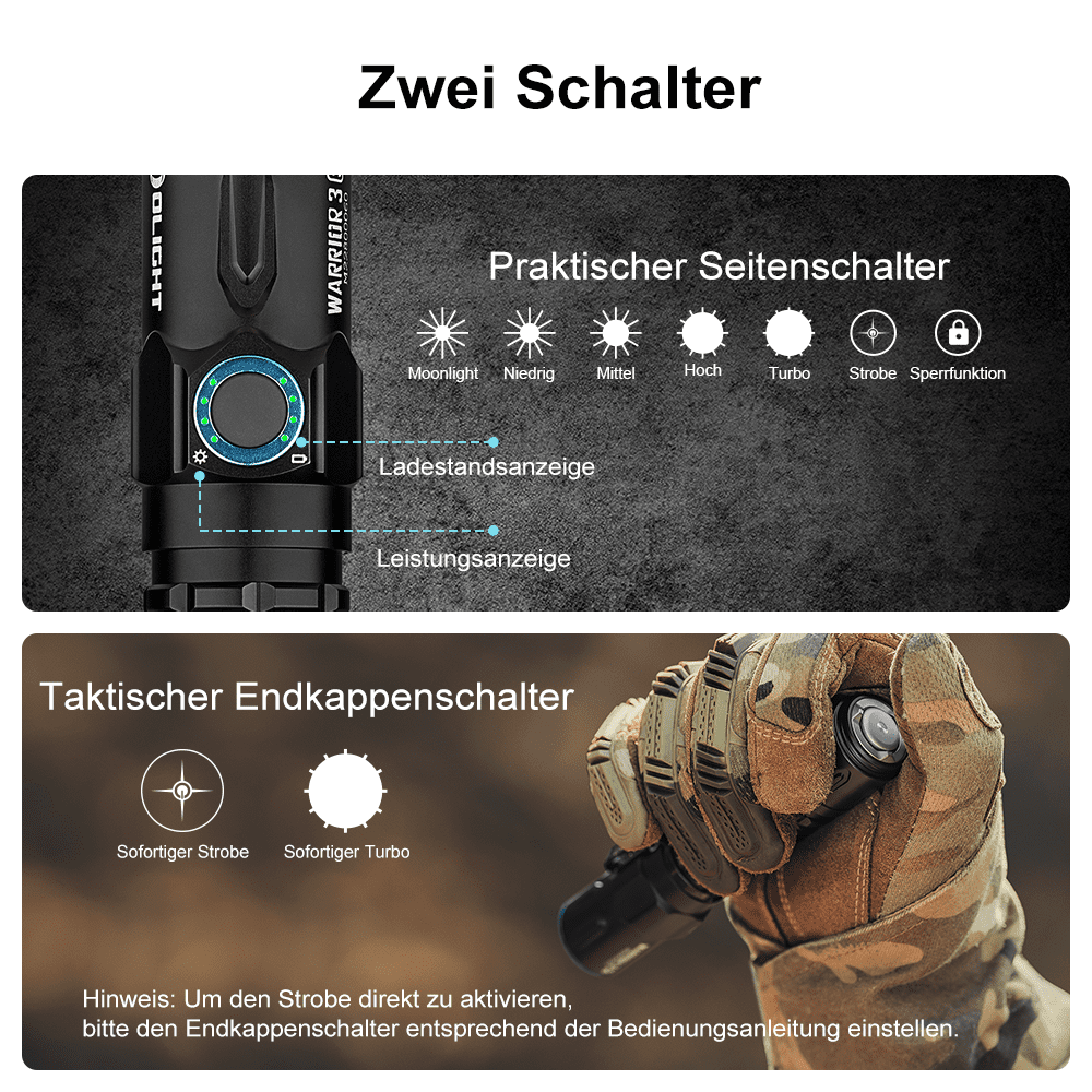 Olight Warrior 3S LED-Taschenlampe
