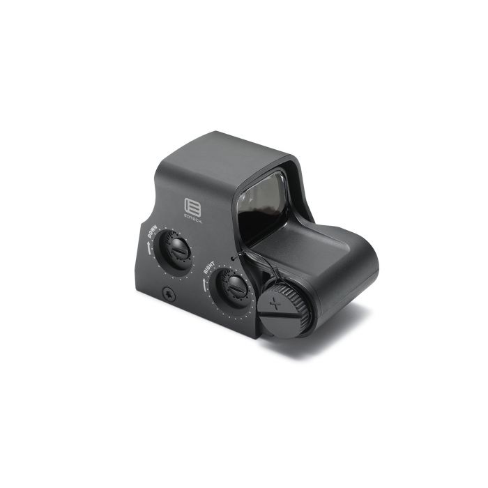 EOTECH XPS2-0 holografisches Visier in Schwarz, 3D-Ansicht von rechts vor weißem Hintergrund
