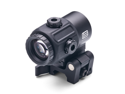EOTECH G43.STS Magnifier in Schwarz, linke Seitenansicht vor weißem Hintergrund