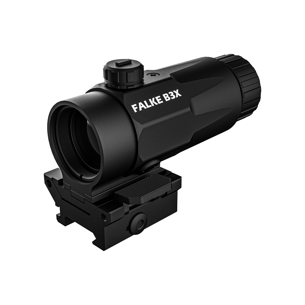 Falke Magnifier B3X LE Vergrößerungsmodul mit seitlich geklappter FlipUp Montage in Schwarz