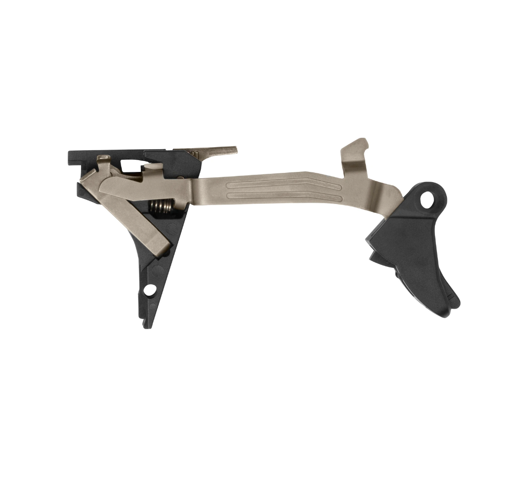 Glock Performance Trigger Matchabzug als Drop-In Abzugseinheit für Glock Gen4/Gen5 9mm, seitliche Ansicht auf weißem Hintergrund
