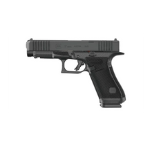 Glock 17 Gen6 OR 9mm Full-Size-Pistole mit RTF6-Grifftextur, rechte Seitenansicht vor weißem Hintergrund