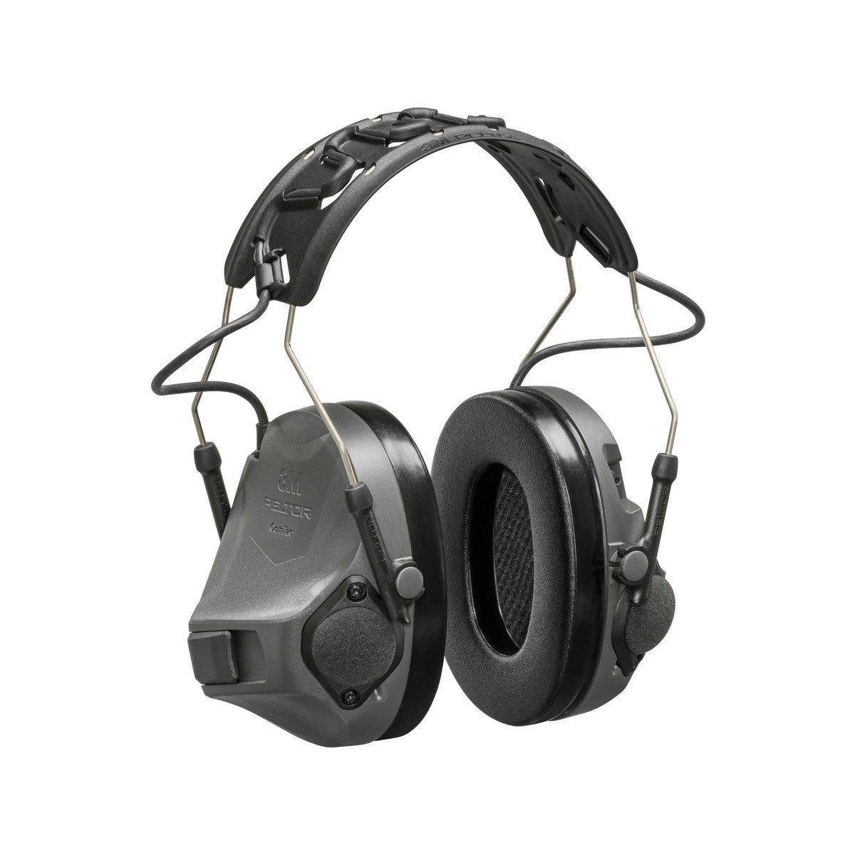 3M Peltor ComTac VIII Gehörschutz in Charcoal Grey, Kopfbügelversion ohne Mikrofon, Vorderansicht