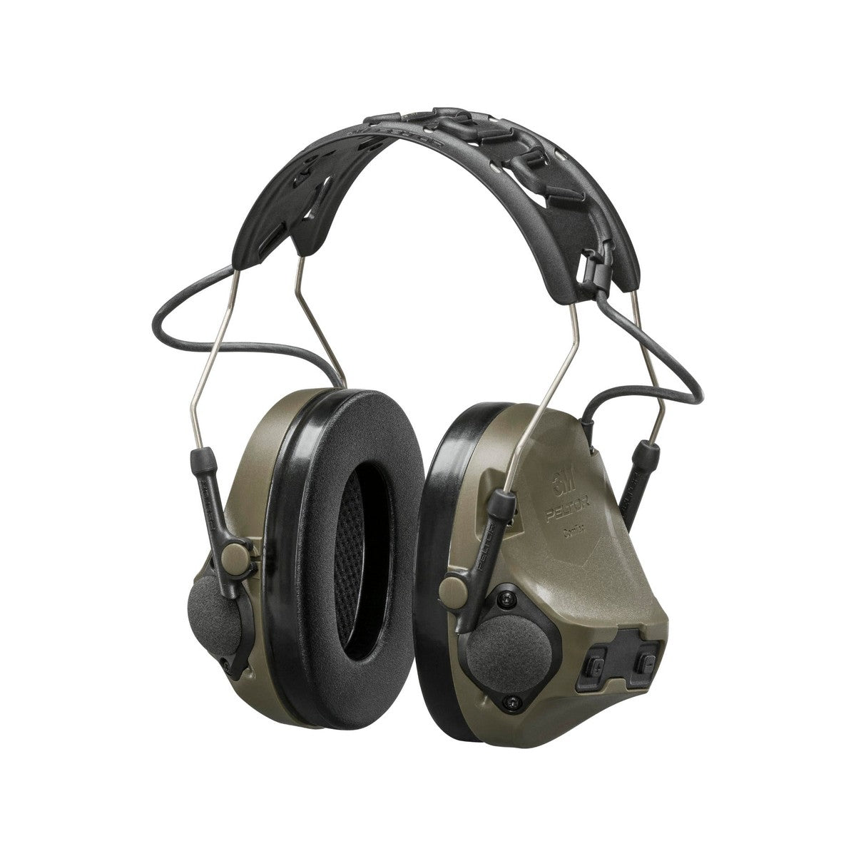 3M Peltor ComTac VIII in O.D. Green, Kapsel mit Tastenfeld und Batteriefachseite