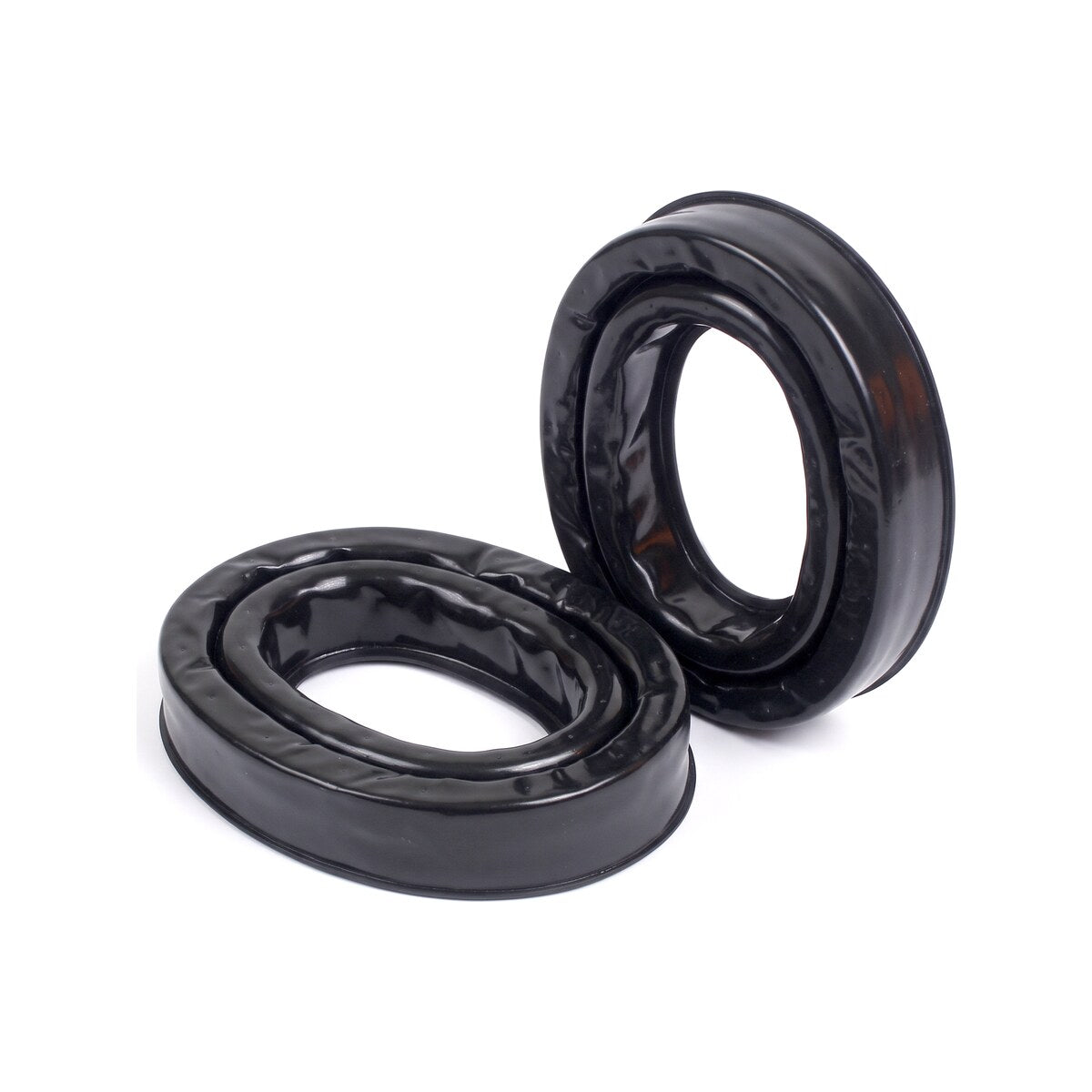 3M Peltor HY80-EU Gelringe mit doppeltem Wulst, ein Ring liegend und einer aufgestellt (Symbolbild, mit KI erstellt)