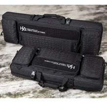 Hera Arms Langwaffenfutteral Lasermolle Short geöffnet mit zwei Fächern, Innenansicht