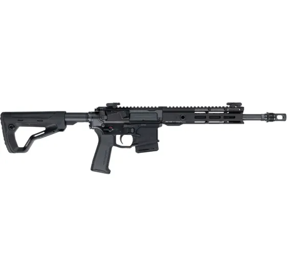 Hera Arms The 15th Duty Gen4 AR15-Selbstladebüchse in Schwarz, rechte Seitenansicht vor weißem Hintergrund
